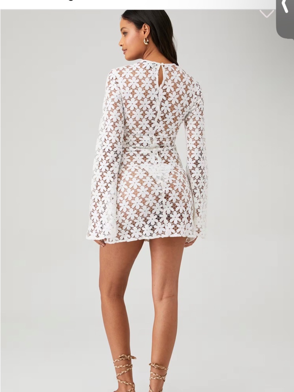 Beach Riot Goldie Dress White Lace Mini Cover Up Size Medium Resort Bridal - Picture 3 of 5